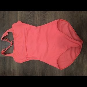 pink strappy back capezio leotard